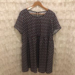 Glamorous Curve Blue Dress Lipstick Pattern Size16